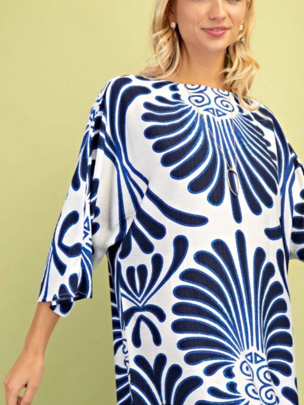 Gigio Bold Print Kaftan Dress - Picture 2 of 7